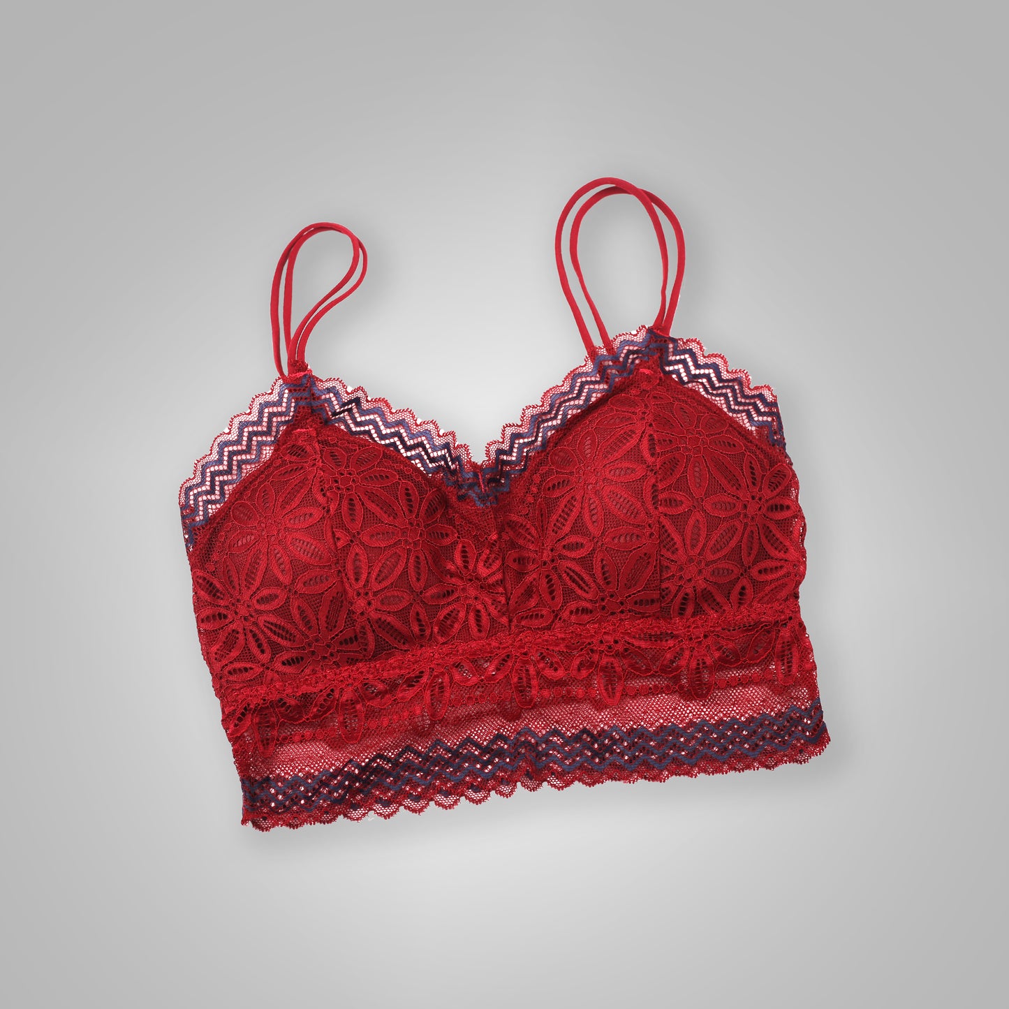 Lace Padded Bralette – Wireless, Double Strap, Full-Coverage Comfort