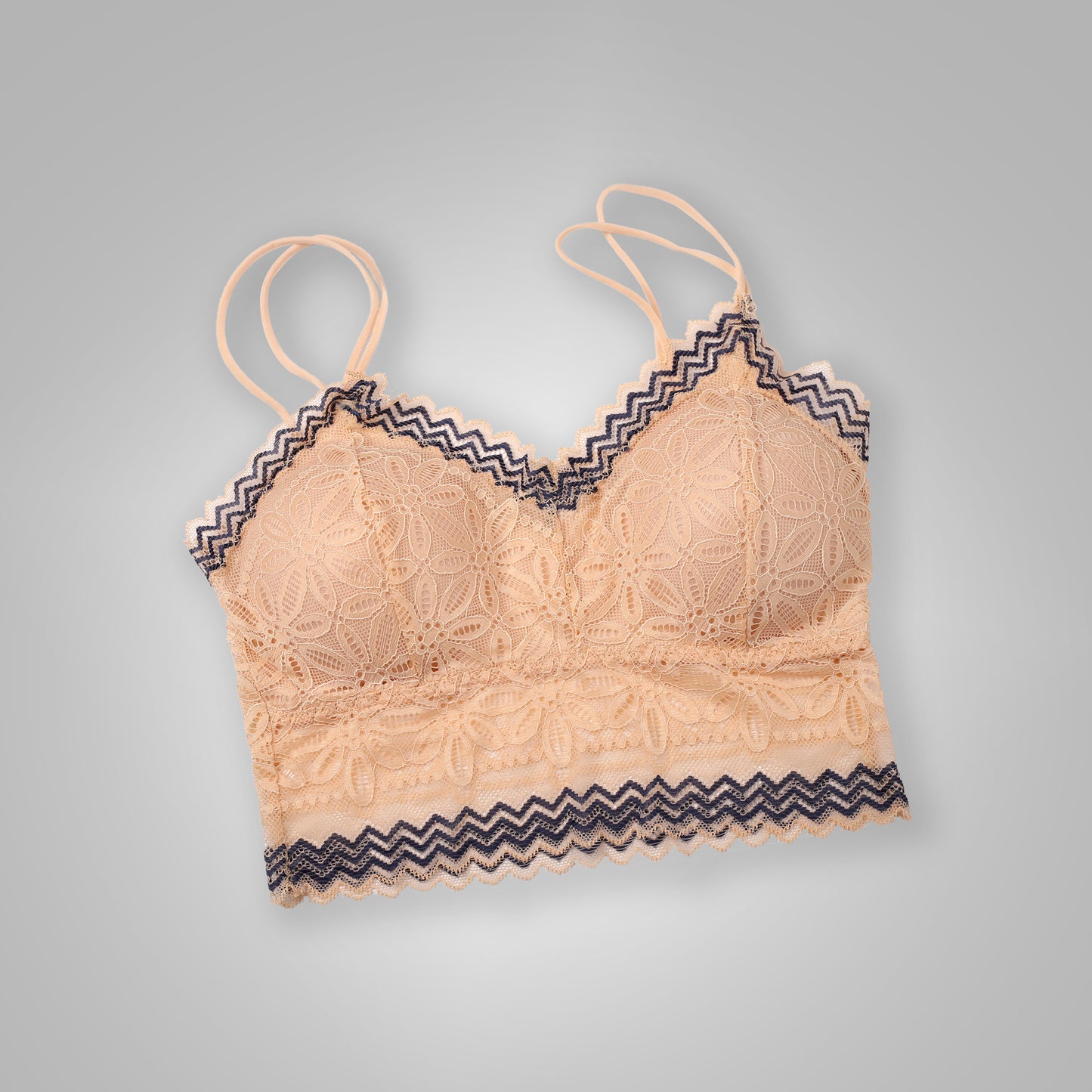 Lace Padded Bralette – Wireless, Double Strap, Full-Coverage Comfort