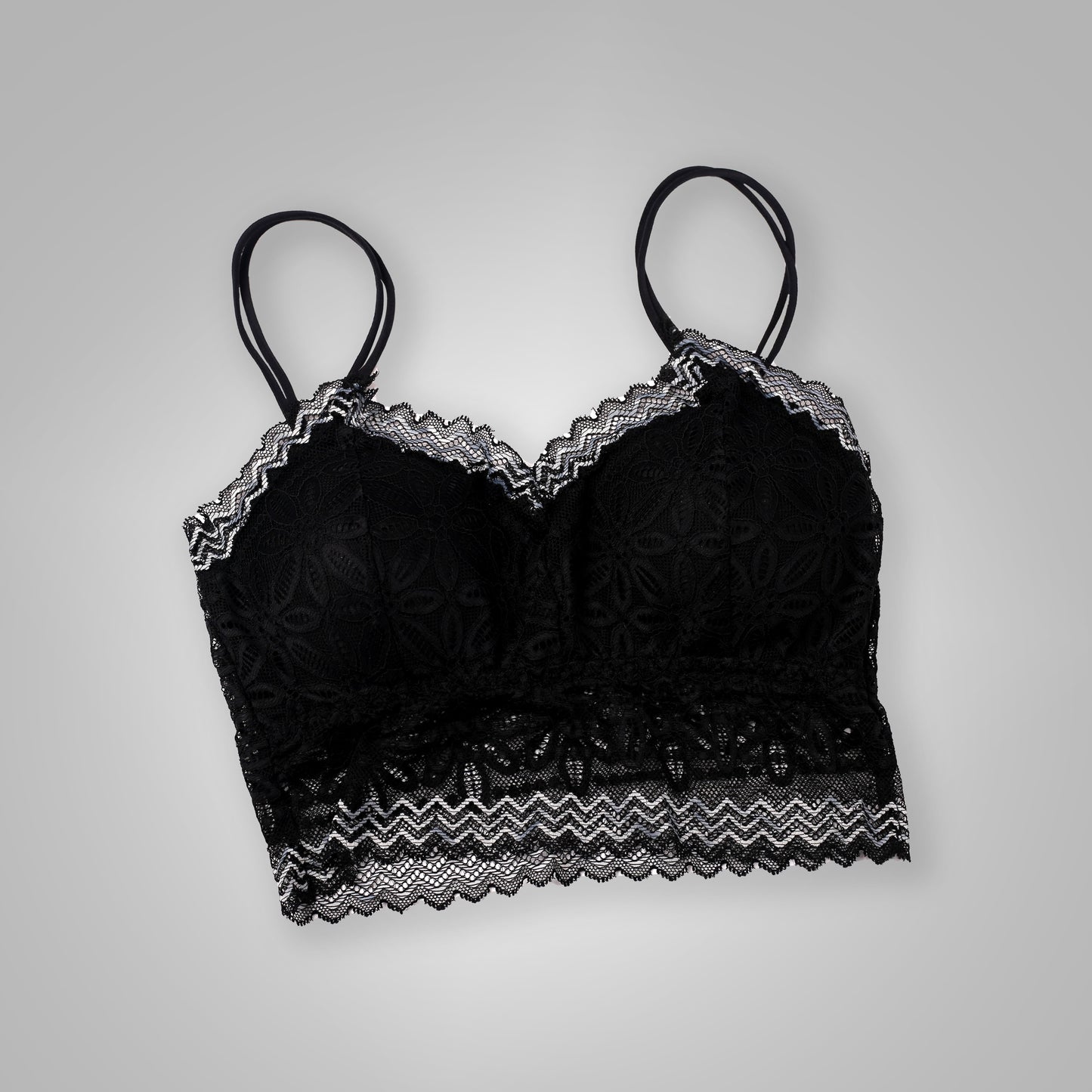 Lace Padded Bralette – Wireless, Double Strap, Full-Coverage Comfort