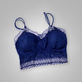 Lace Padded Bralette – Wireless, Double Strap, Full-Coverage Comfort