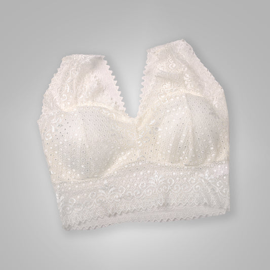 Lace Stretchable Full-Coverage Bralette – Ultra Soft & Wire-Free Comfort