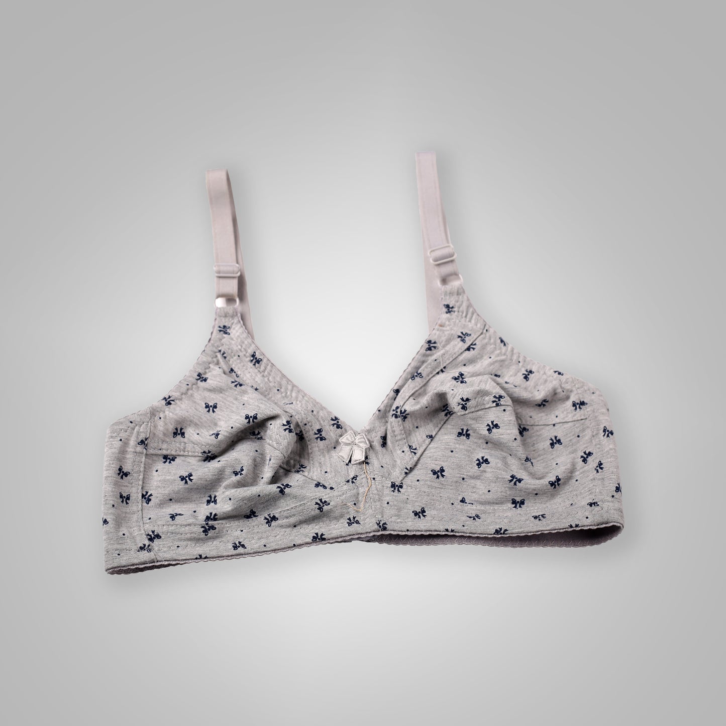 Pack of 2 – Printed Non-Padded Soft Cotton Bra | Full Coverage, Adjustable Straps, 3-Hook Closure